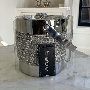 Bebe Rhinestones Ice Bucket with Tong